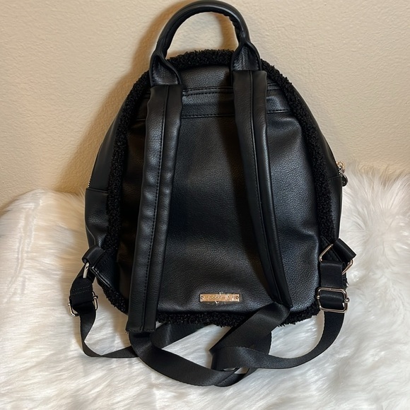 Madden Girl Black Fleece Lined Mini Backpack - Picture 7 of 12